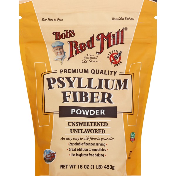 Bob's Red Mill Psyllium Fiber Powder, Unsweetened, Unflavored (16 oz
