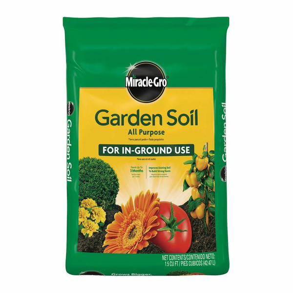 Miracle-gro Garden Soil All Purpose 1.5 Cu. Ft. For In-ground Use, Gardens And Raised Beds, Flowers, Vegetables, Trees, Shrubs