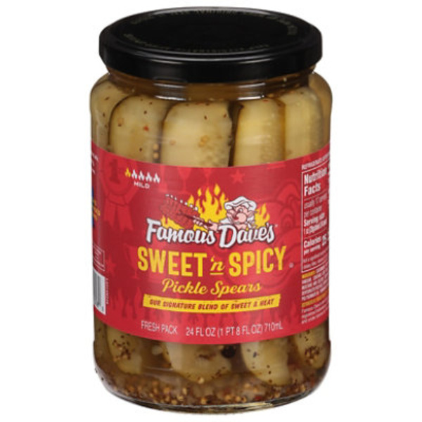 Famous Dave's Pickle Spears, Sweet 'n Spicy, Mild, Fresh Pack