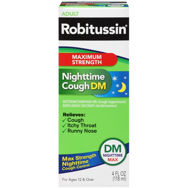 Robitussin Adult DM Nighttime Max Maximum Strength Liquid Cough