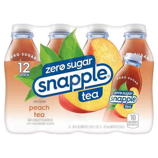 Snapple Tea, Zero Sugar, Peach, 12 Pack Same-Day Delivery or