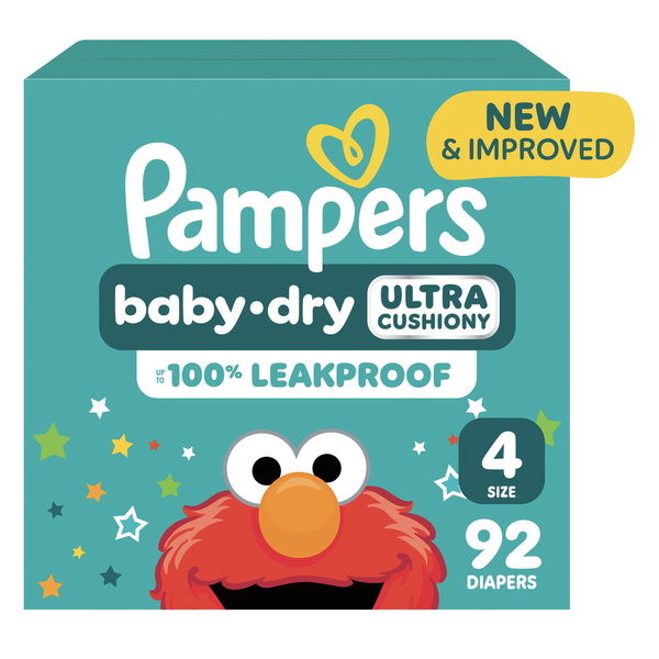 Pampers Baby Dry Diapers, Size 4, 92 Count