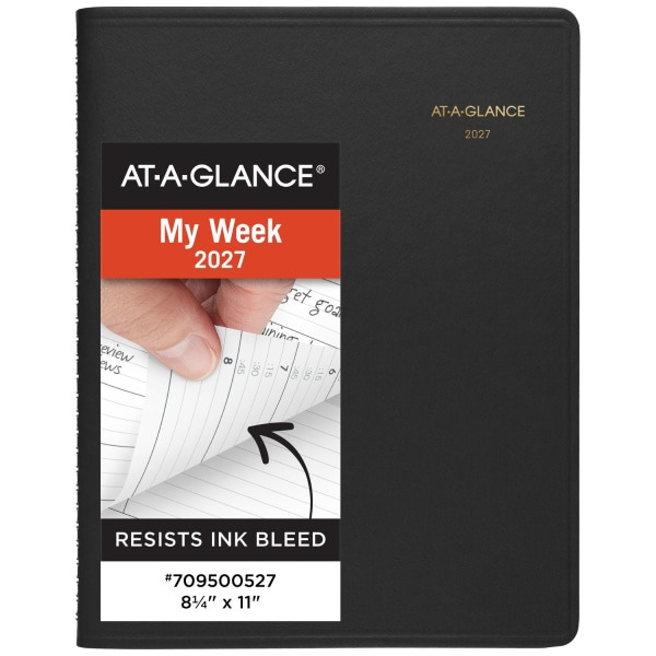 AT-A-GLANCE 2027 Weekly Appointment Book Planner, 8.25 x 11 in - Black