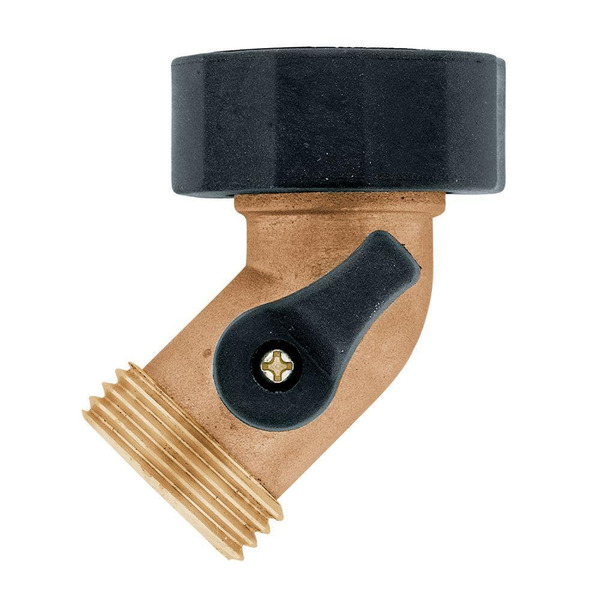 Orbit Heavy-duty Brass Angled Shut-off Hose Faucet Adapter