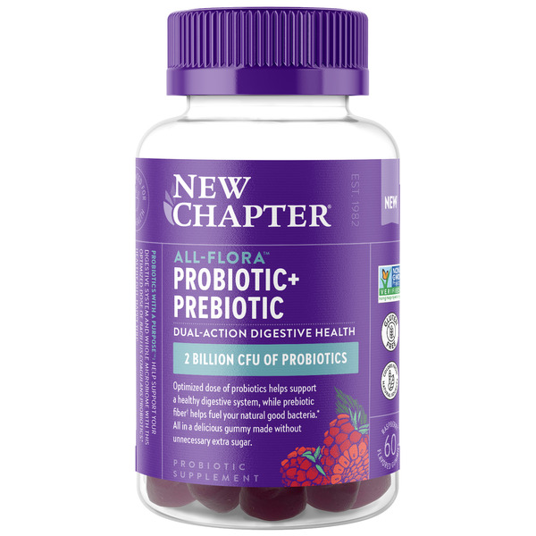 New Chapter All-Flora Probiotic + Prebiotic Gummies, Gut Health