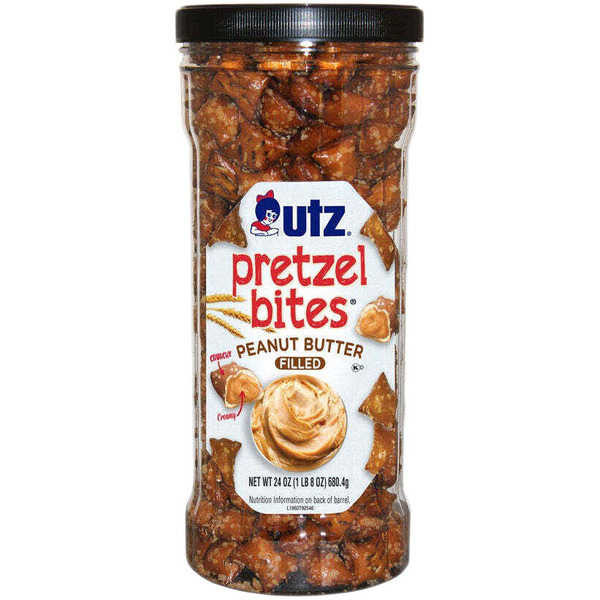 ぴーなっつ Utz Peanut Butter Filled Pretzel Bites Barrel Same-Day Delivery