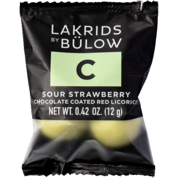 Lakrids By Bulow Sour Strawberry White Chocolate Coated Red Licorice