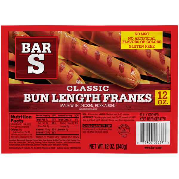 Bar-S Classic Bun Length Franks