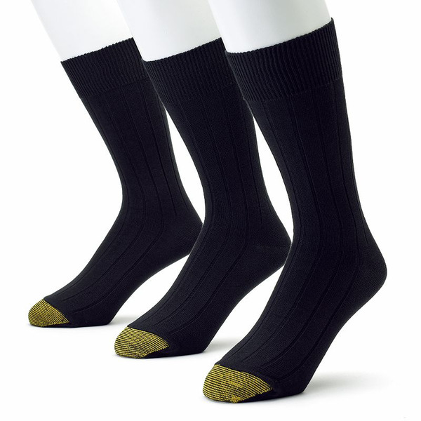 GOLDTOE Men's GOLDTOE® 3-pack Hampton Pima Dress Socks, Size: 6-12, Grey