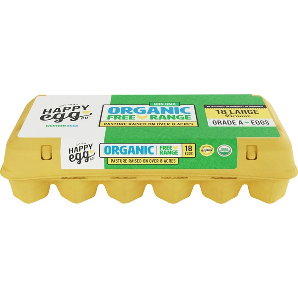 Happy Egg Co Organic Free Range Large Brown Grade A Eggs (18 ct) Instacart