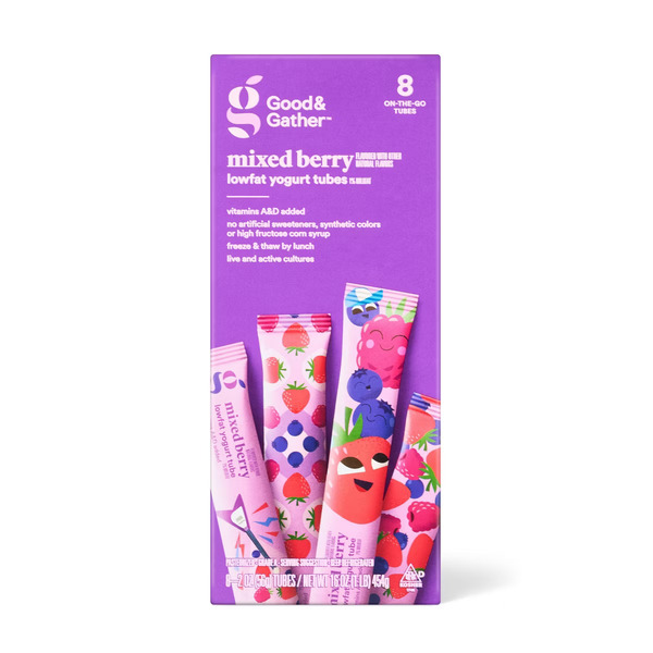 Good & Gather Mixed Berry Lowfat Yogurt Tubes