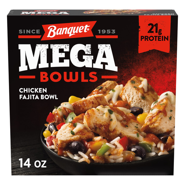 Banquet MEGA Bowls Chicken Fajita, Frozen Meal