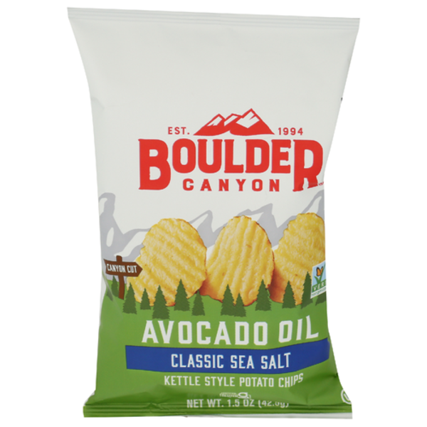Boulder Canyon Classic Sea Salt Avocado Oil Canyon Cut Kettle Style Potato Chips