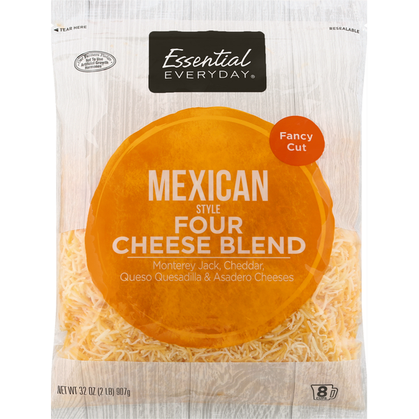 Essential Everyday Four Cheese Blend, Mexican Style, Fancy Cut