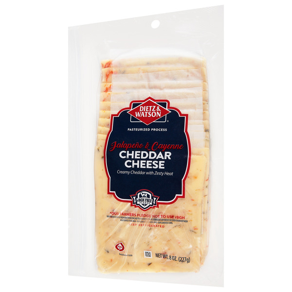 Dietz & Watson Jalapeno & Cayenne Cheddar Cheese, Pre-Sliced Same