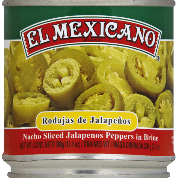 El Mexicano Jalapenos Peppers, in Brine, Nacho Sliced