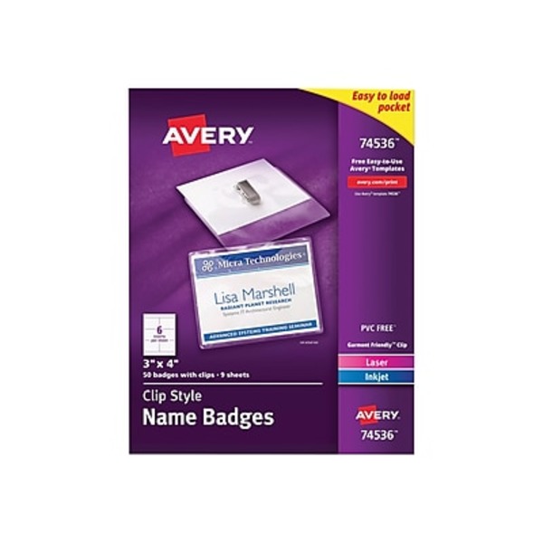 Staples Avery Clear ID Badge Holders with White Inserts SameDay Delivery Instacart