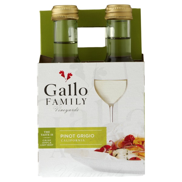 Gallo Family Vineyards Pinot Grigio White Wine 4 Single Serve Bottles
