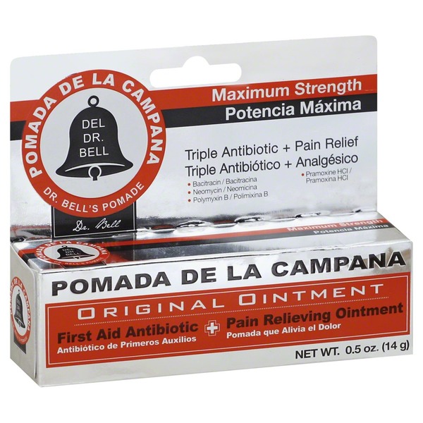 Del Dr Bell First Aid Antibiotic + Pain Relieving Ointment, Original, Maximum Strength (0.5 oz