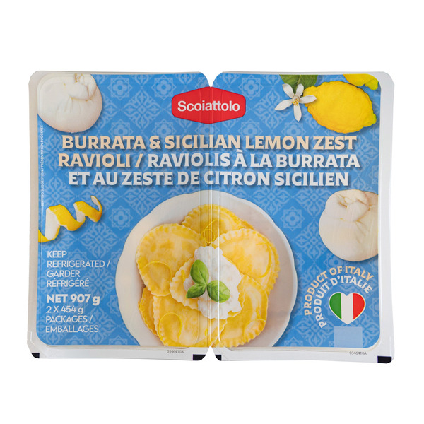 Scoiattolo Burrata & Sicilian Lemon Zest Ravioli, 2 x 454 g