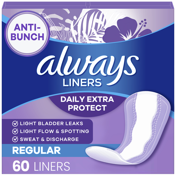 Always Daily Extra Protect Liners, Regular Length, Unscented Panty
