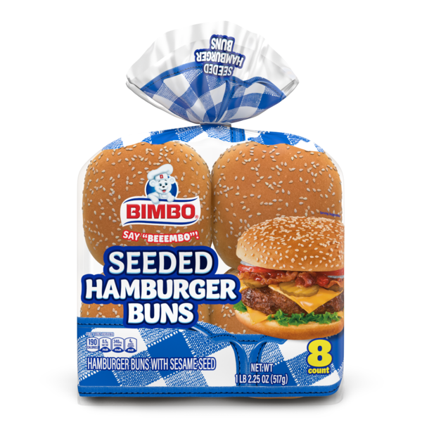 Bimbo 8 ct, Seeded, Hamburger Buns, 18.25 oz Same-Day Delivery