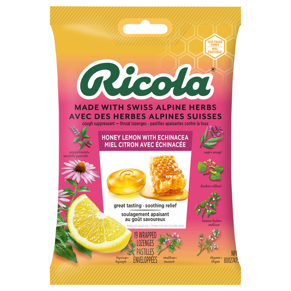 Ricola Lozenges, Honey Lemon with Echinacea Same-Day Delivery | Rexall