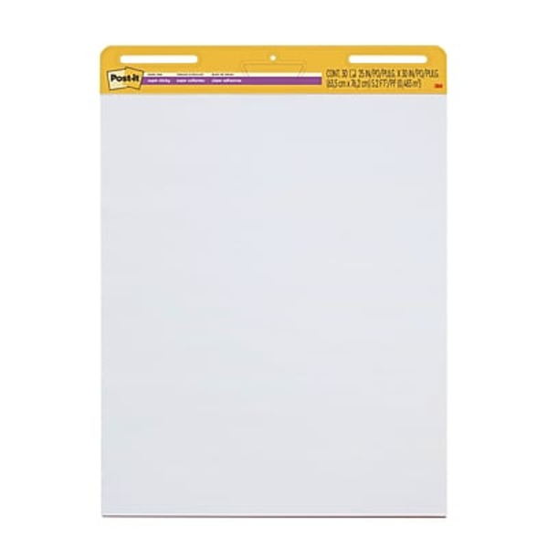 Post-it White Super Sticky Easel Pad, 25" x 30"