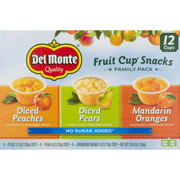 Del Monte No Sugar Added Variety Pack Plastic Fruit Cup Snacks (48 oz) from Walmart Instacart