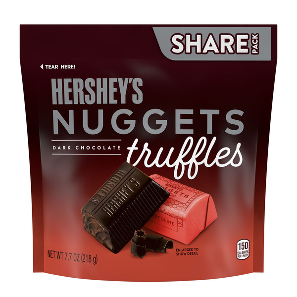 Hershey's NUGGETS Dark Chocolate Truffles, Candy Share Pack, 7.7