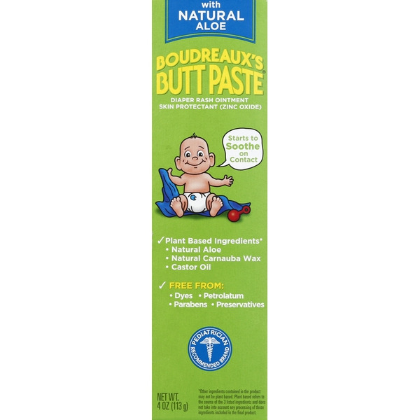Boudreaux's Butt Paste Diaper Rash Cream Ointment Natural Aloe