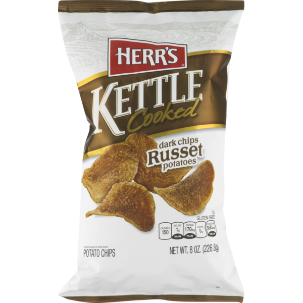 Herr's Kettle Cooked Potato Chips Dark Russet Potatoes (8 oz) Instacart