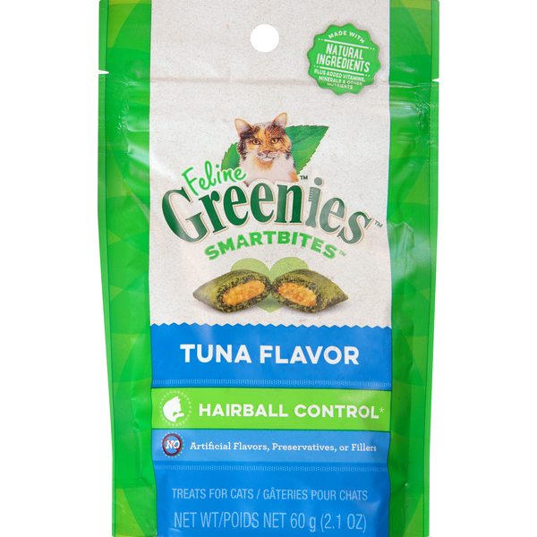Greenies Treats for Cats, Tuna Flavor, Hairball Control (60 g) Instacart