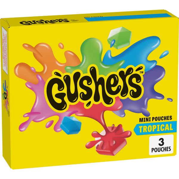Gushers Tropical Fruit Flavored Snacks Mini Pouches