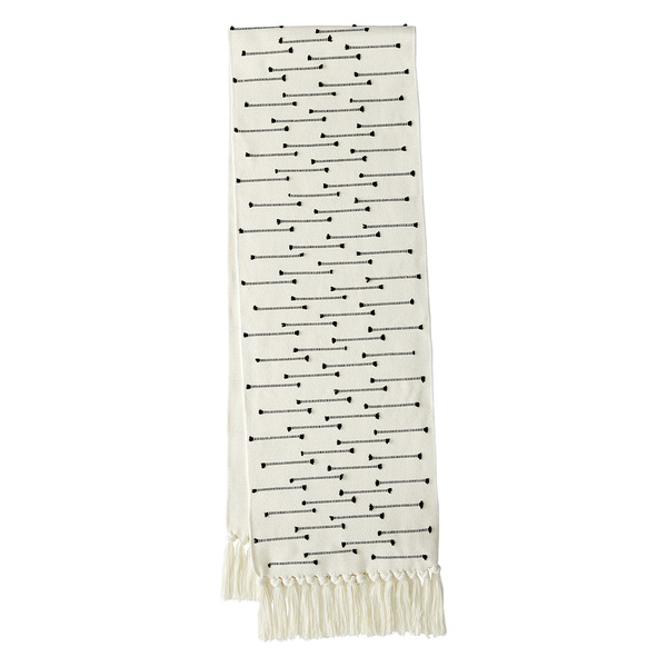 Kirkton House Gray Boho Summer Table Runner Same-Day Delivery or