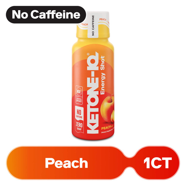 Ketone-IQ Caffeine Free, Peach Energy Shot, High Performance
