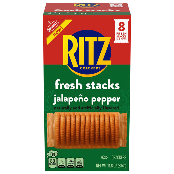 Ritz Fresh Stacks Jalapeno Pepper Crackers, Travel Snacks, Multi