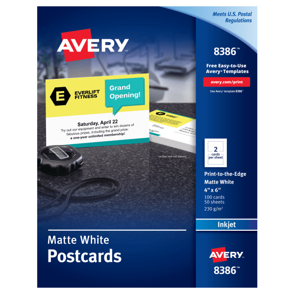 Avery Postcards For Inkjet Printers - Matte White - 4" x 6"