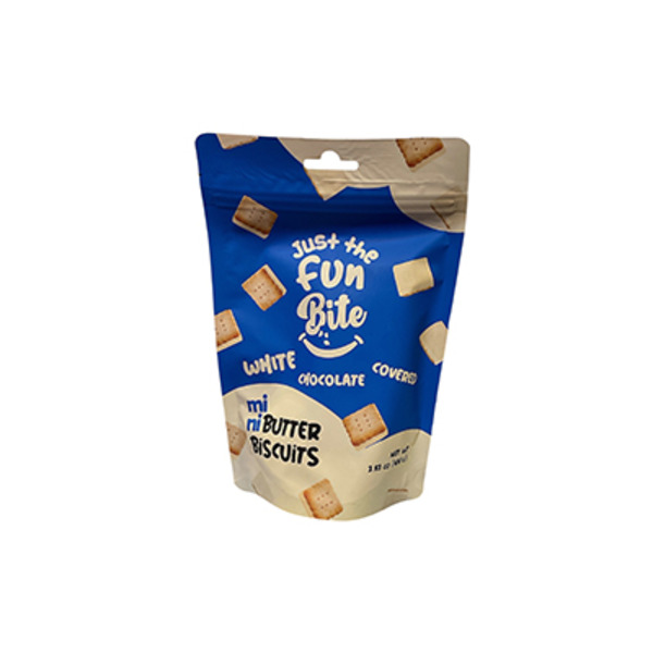 Just the Fun Bite Butter Biscuits, White Chocolate Covered, Mini