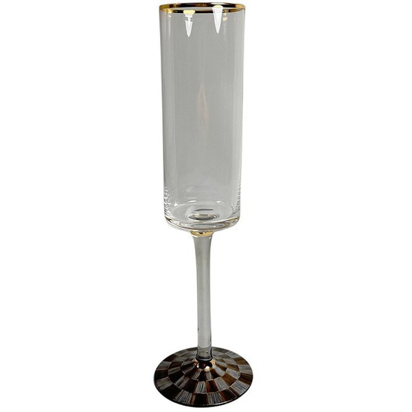 Mac Kenzie-Childs Sophisticheck Glass Flute 8 oz.