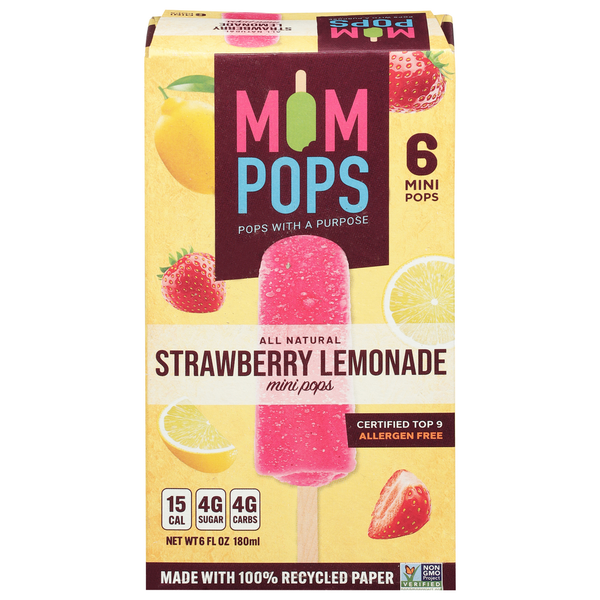 Mompops Pops, Strawberry Lemonade, Mini Same-Day Delivery or
