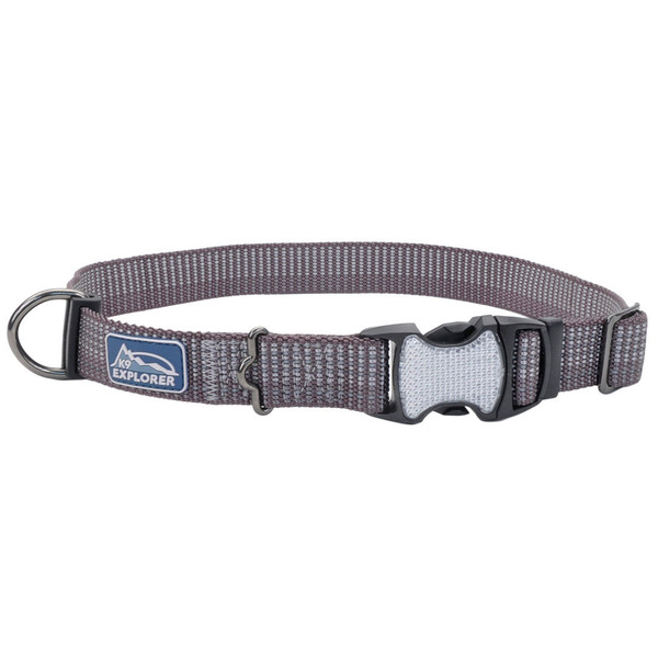 K9 Explorer Brights Reflective Adjustable Dog Collar - Grey