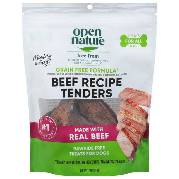 Open Nature Treats for Dogs, Beef Recipe Tenders, Rawhide Free