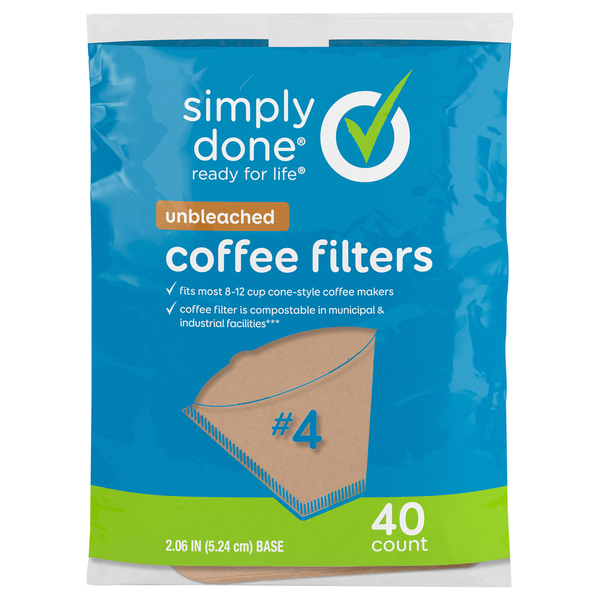 Simply Done 8-12 Cup Coffee Filters, Unbleached Same-Day Delivery or Pickup  | Market 32 and Price Chopper