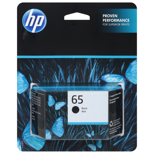 HP Ink Cartridge, 65, Black - 1 each