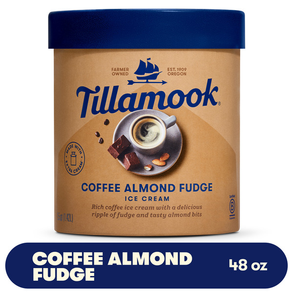 Tillamook Coffee Almond Fudge Ice Cream, 48fl-oz