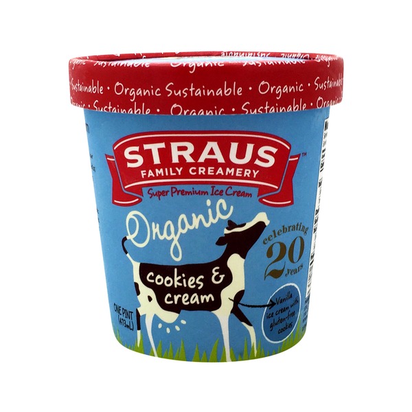 Straus Family Creamery Organic Cookies & Cream Ice Cream (1 pt) from