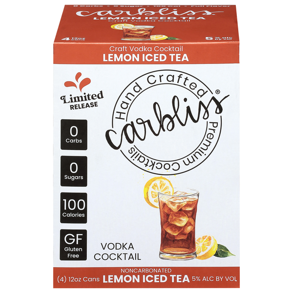 Carbliss Lemon Iced Tea Vodka Cocktail Same-Day Delivery or Pickup ...