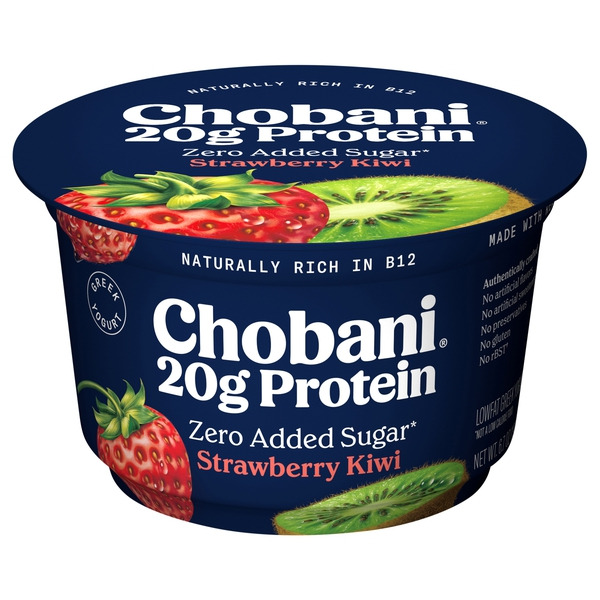 Chobani Zero Added Sugar Lowfat Greek Strawberry Kiwi Yogurt Same