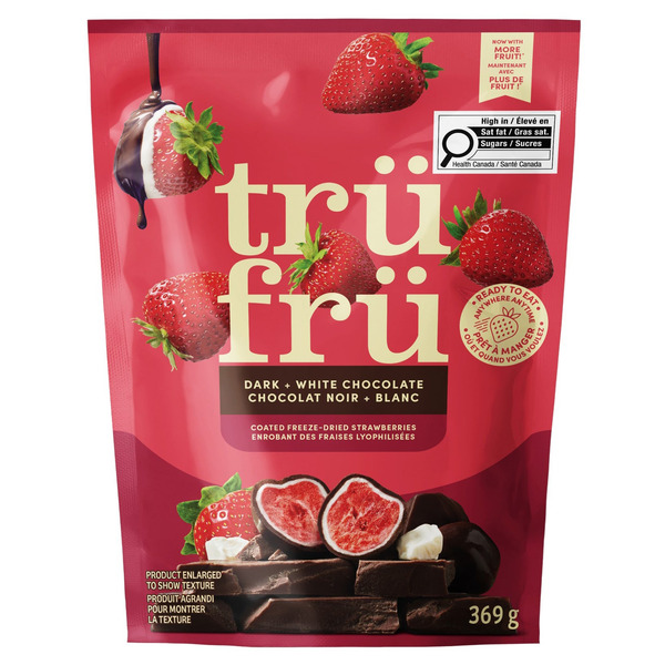 Tru Fru Dark + White Chocolate Coated Freeze-Dried Strawberries